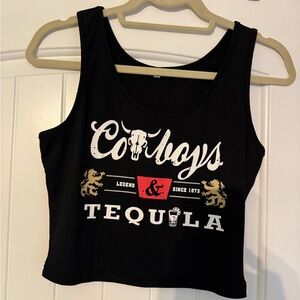 Black Cowboys & Tequila Tank Top